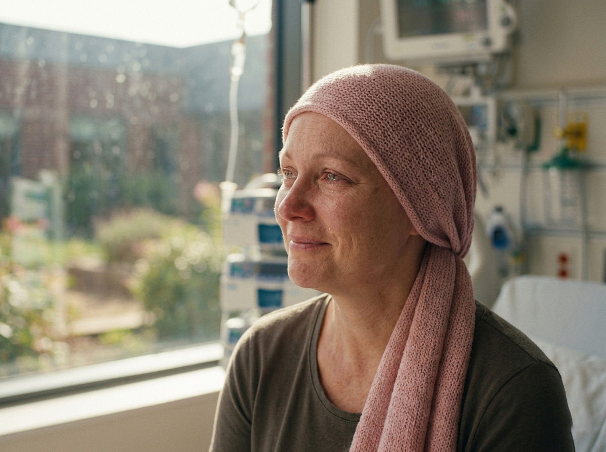 Emotional portrait of a cancer survivor